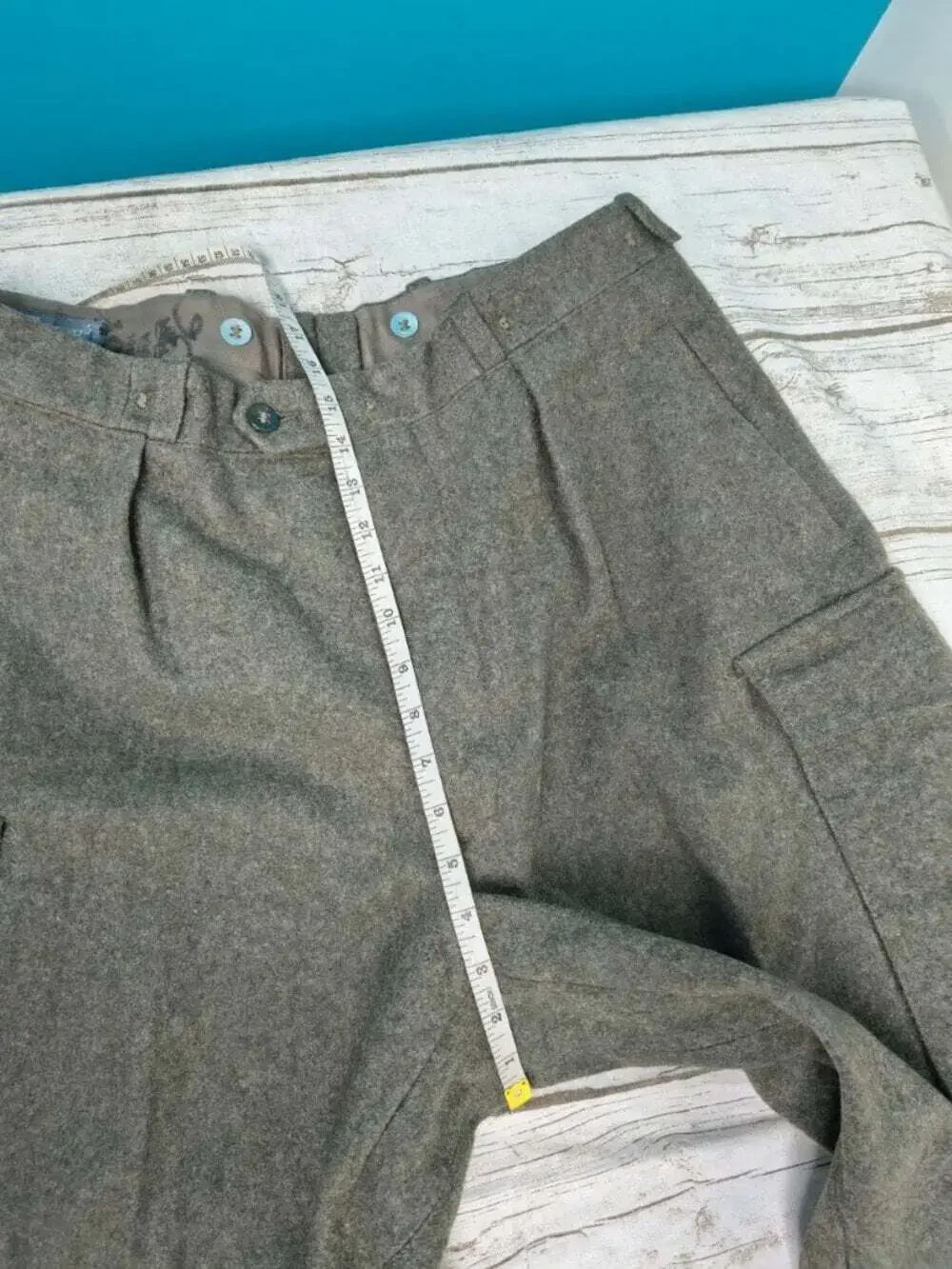 1953 True Vintage Swedish Crown Military Wool Army Cargo Pants 50s Trousers